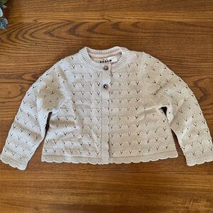 BODEN CHILD’S GOLD METALLIC SPARKLE CARDIGAN - 2-3 Y